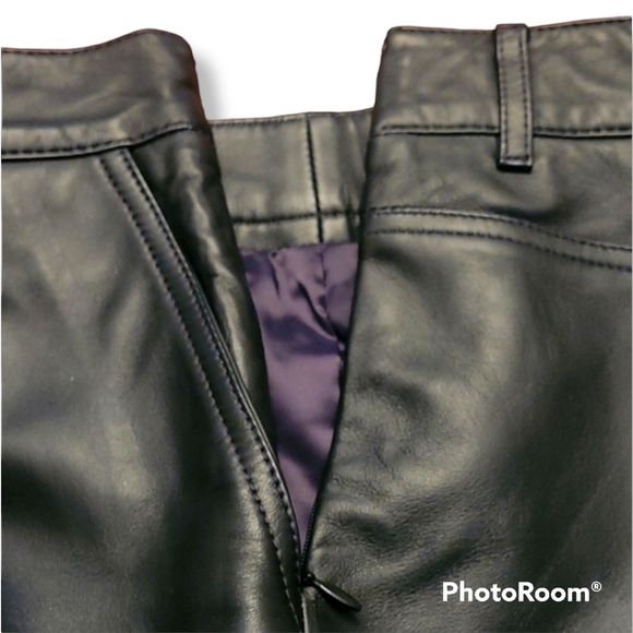 Reiss Black Sheep Leather Skirt - Picture 5 of 9